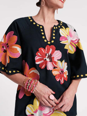 Charming Caftan Mini Floral Dress
