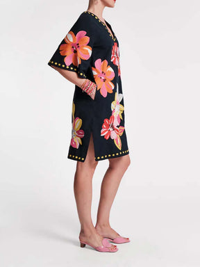 Charming Caftan Mini Floral Dress