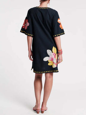 Charming Caftan Mini Floral Dress