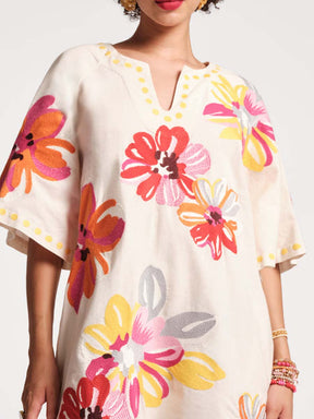 Charming Caftan Mini Floral Dress