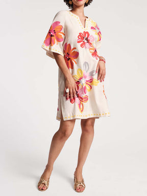 Charming Caftan Mini Floral Dress