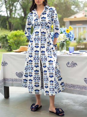 Cotton Printed Shirt Dress