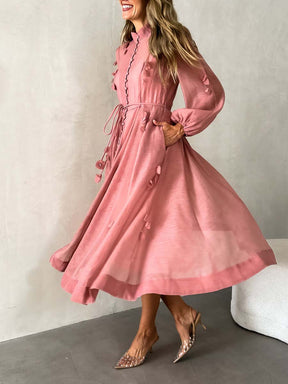 Floral Applique Midi Dress