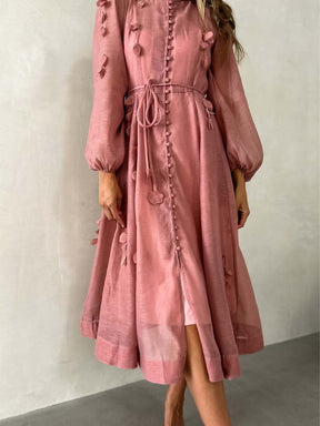 Floral Applique Midi Dress