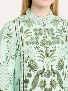 Mandarin Collar Mini Dress