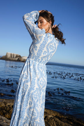 V-Neck Cotton Lace Dress