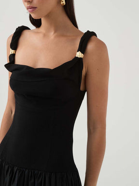 Twist Neckline Dress