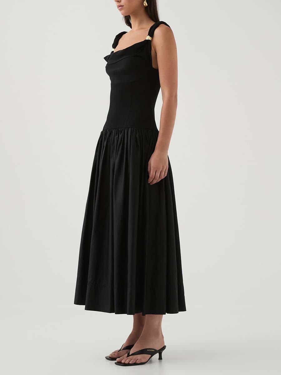 Twist Neckline Dress