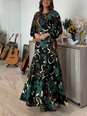 Floral Print Long Sleeve Dress
