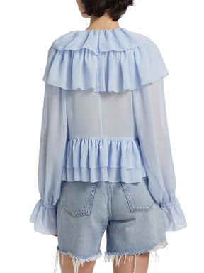 Ruffled Hem Blouse