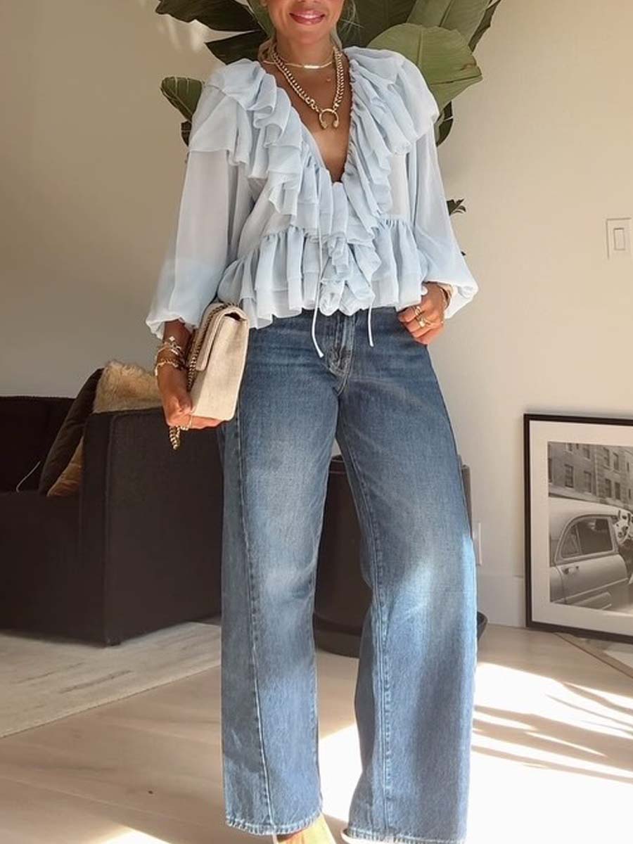 Ruffled Hem Blouse