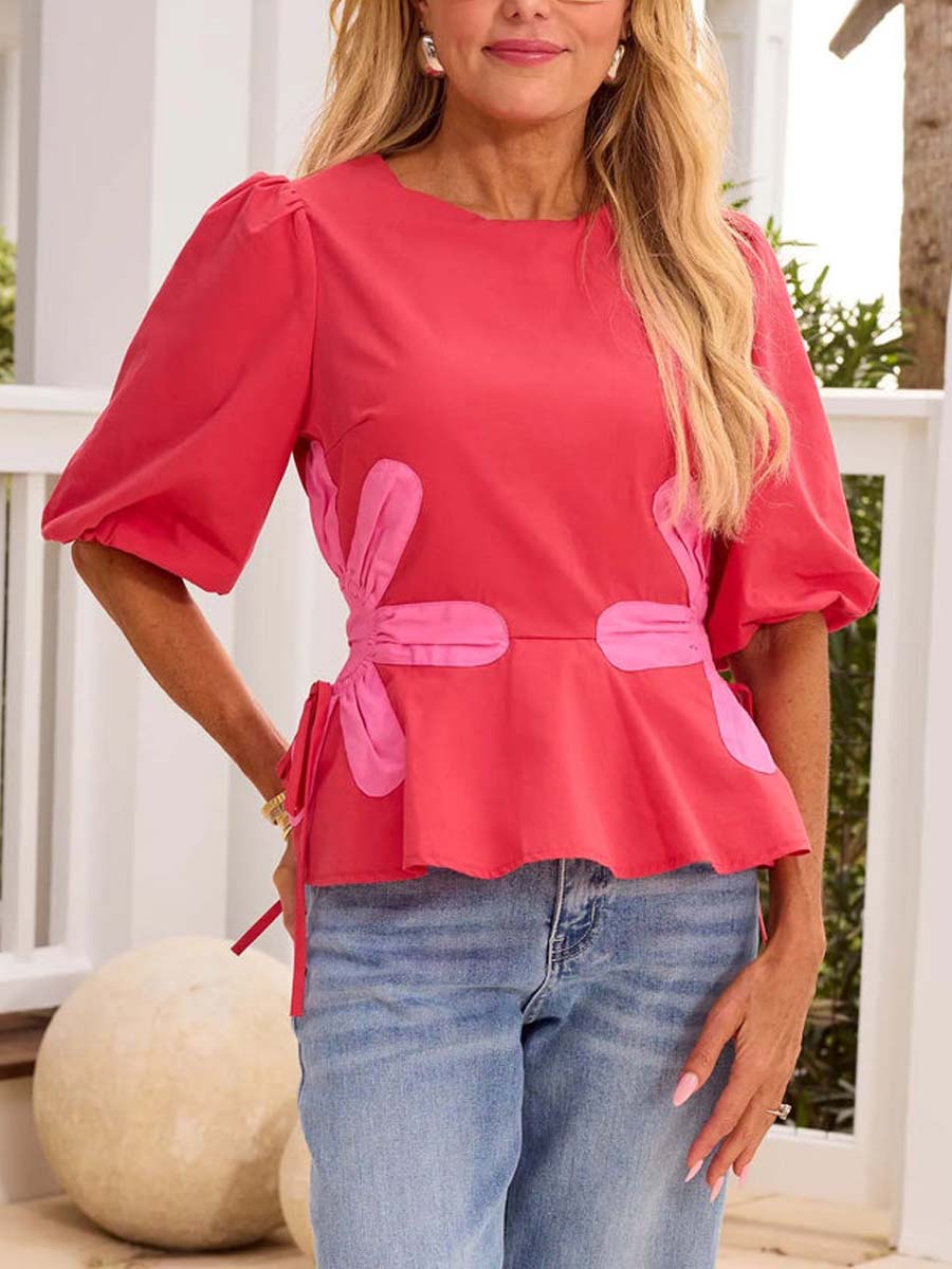 Contrast Floral Top