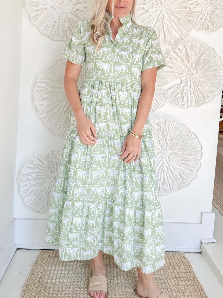 The Oliver Block Print Maxi Dress