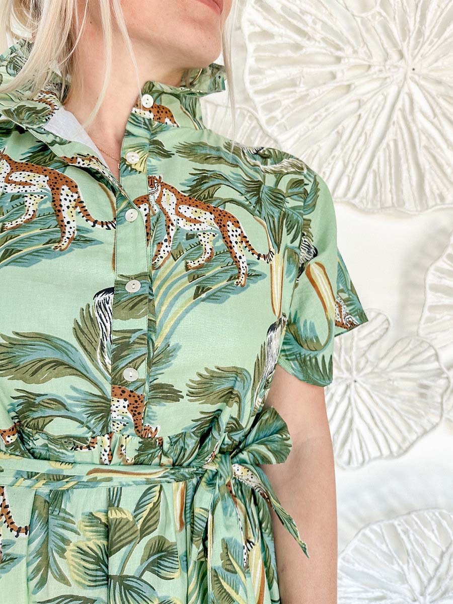 Block Print Maxi Dress