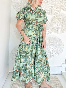 Block Print Maxi Dress