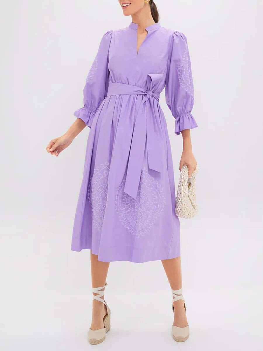 Embroidery Midi Dress