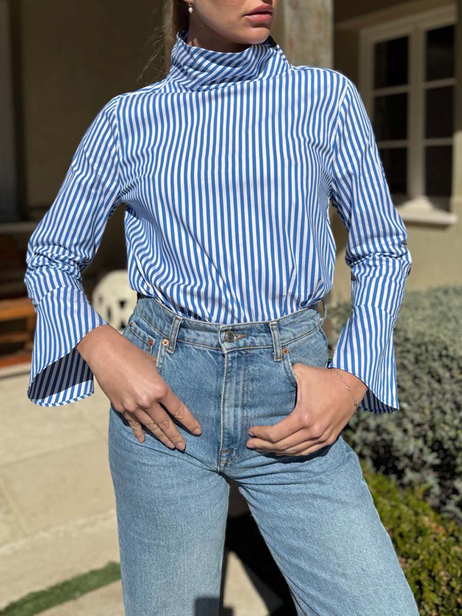 Striped Button Blouse