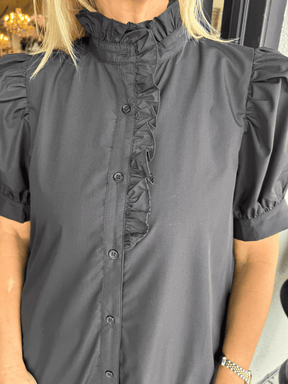 Black Ruffle Detail Dress