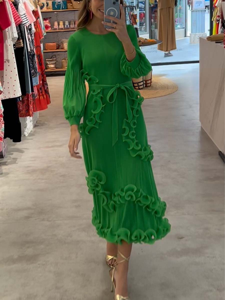 Green Long Sleeve Dress