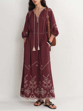 Ballon Sleeve Embroidery Dress