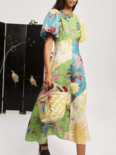 SPLICED MIDI DRESS MULTI
