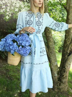 Linen Embroidery Dress