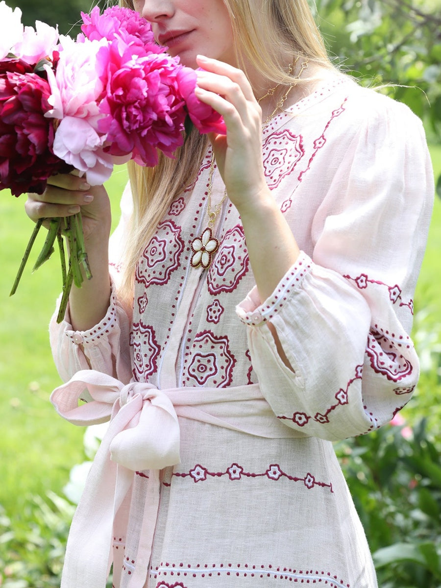 Linen Embroidery Dress