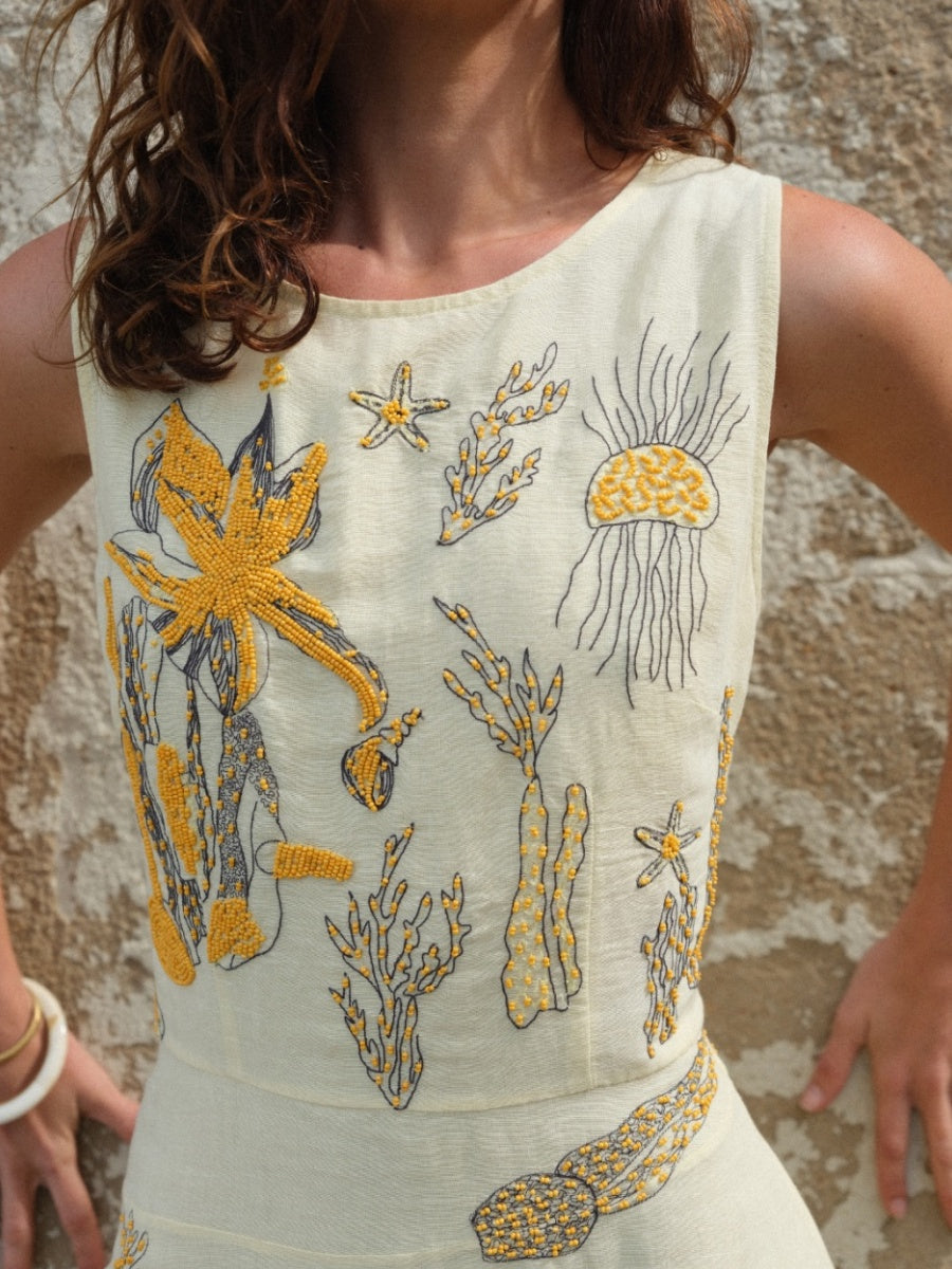 LINEN JELLYFISH DRESS