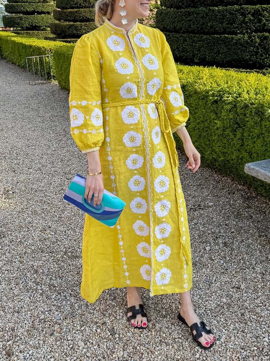 Linen Kaftan With Belt