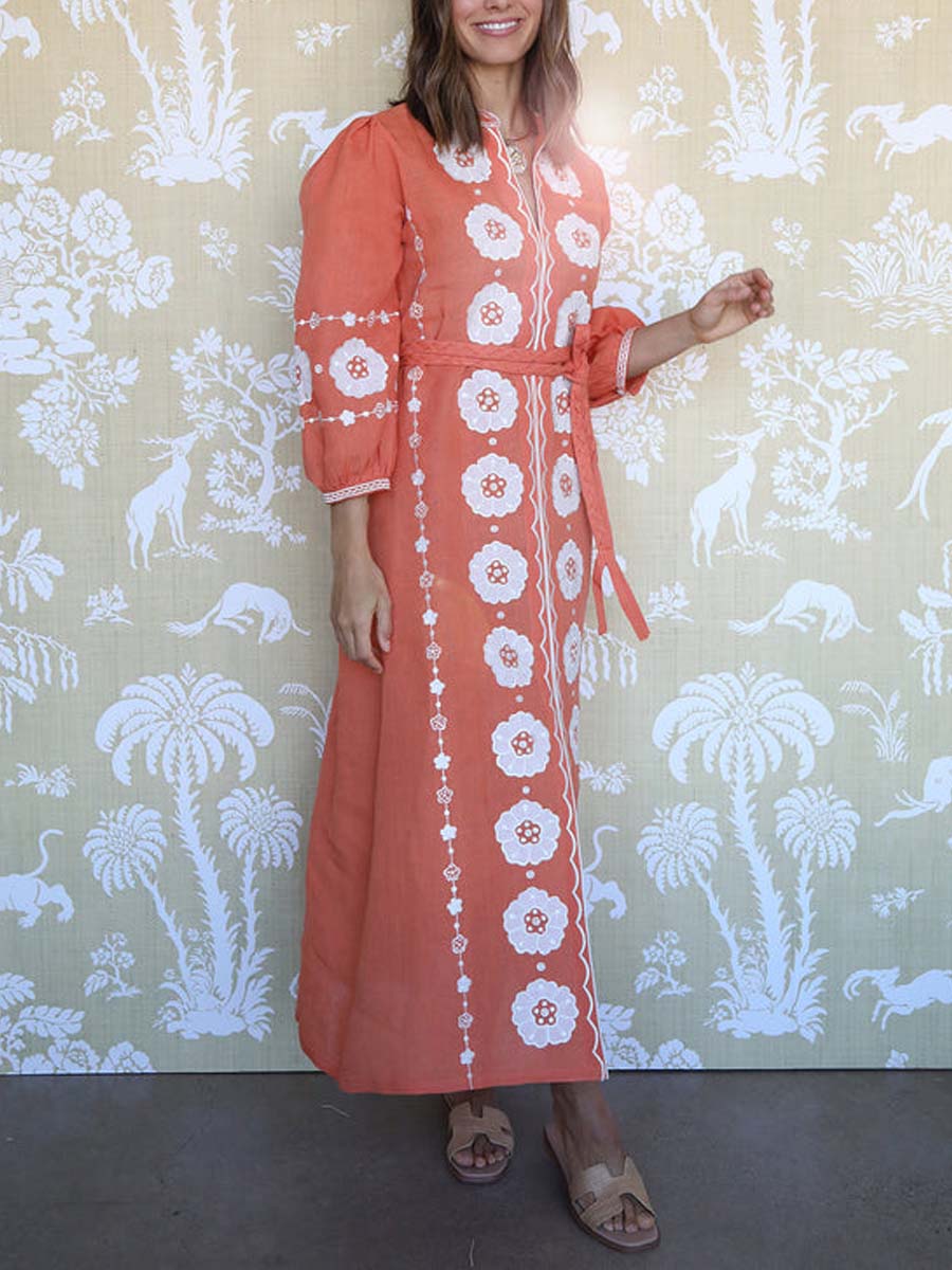 Linen Kaftan With Belt