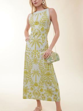 Palm Floral Midi Dress