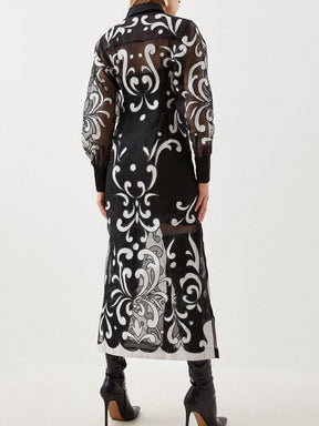 Applique Details Maxi Dress