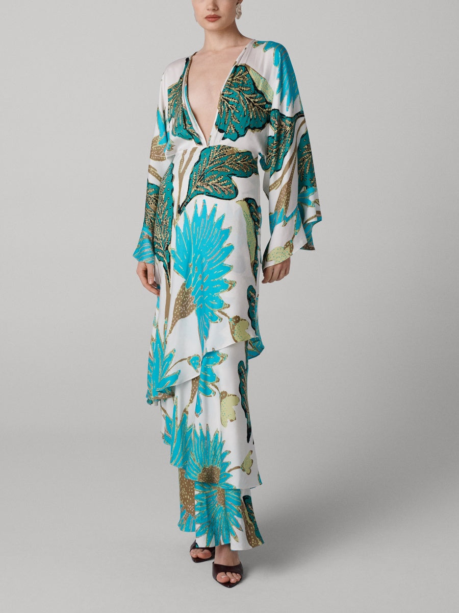 Deep V-neckline Maxi Dress