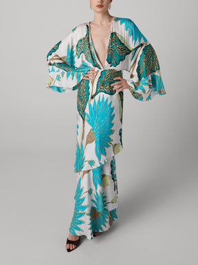 Deep V-neckline Maxi Dress