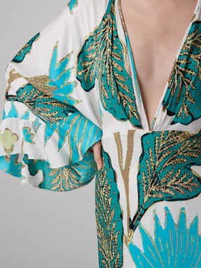Deep V-neckline Maxi Dress