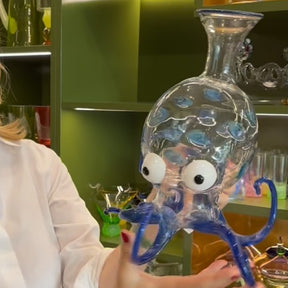 Handblown Glass Octopus Dotfish Decanter