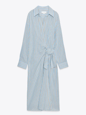 STRIPED WRAP DRESS