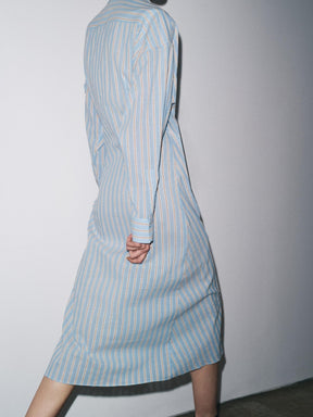 STRIPED WRAP DRESS