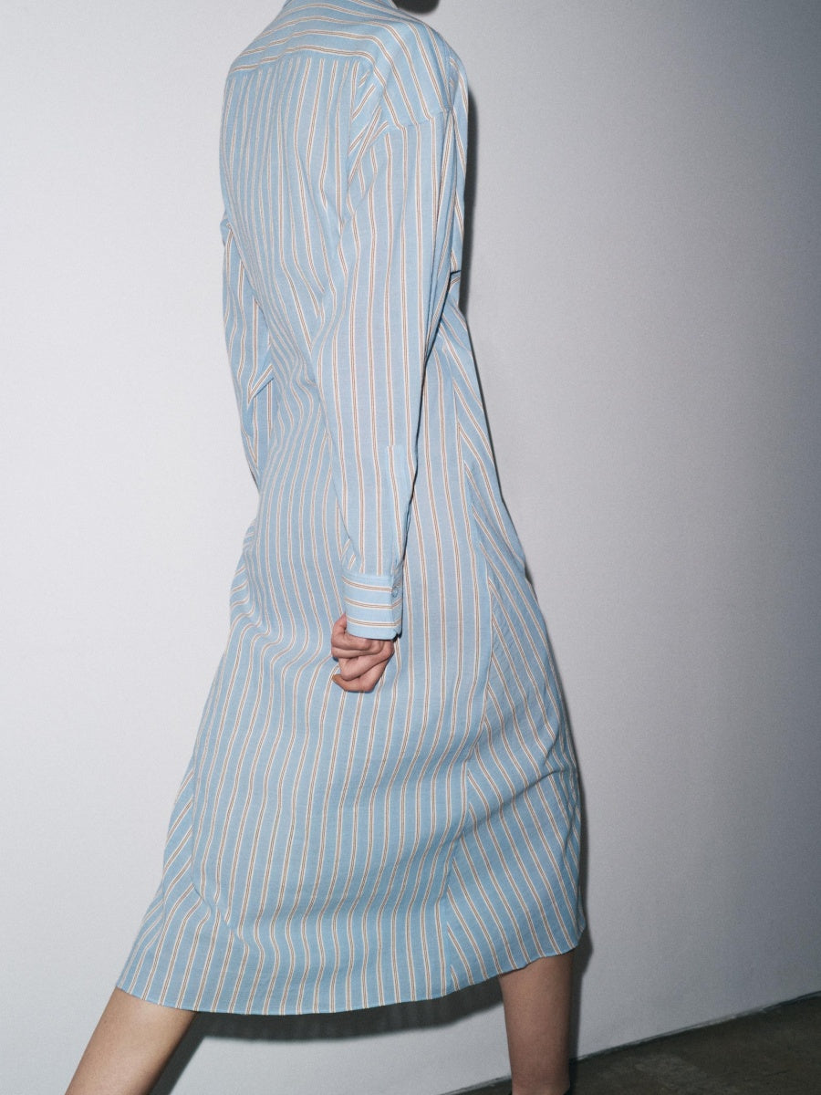 STRIPED WRAP DRESS