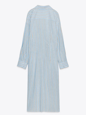 STRIPED WRAP DRESS