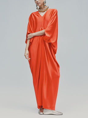 Satin kaftan dress