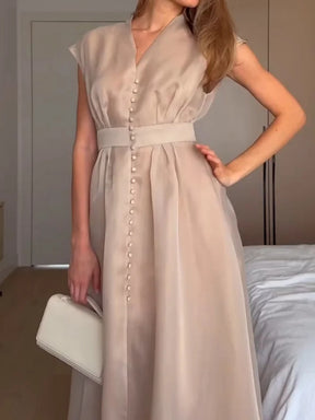 Elegant V-neck Slit Dress