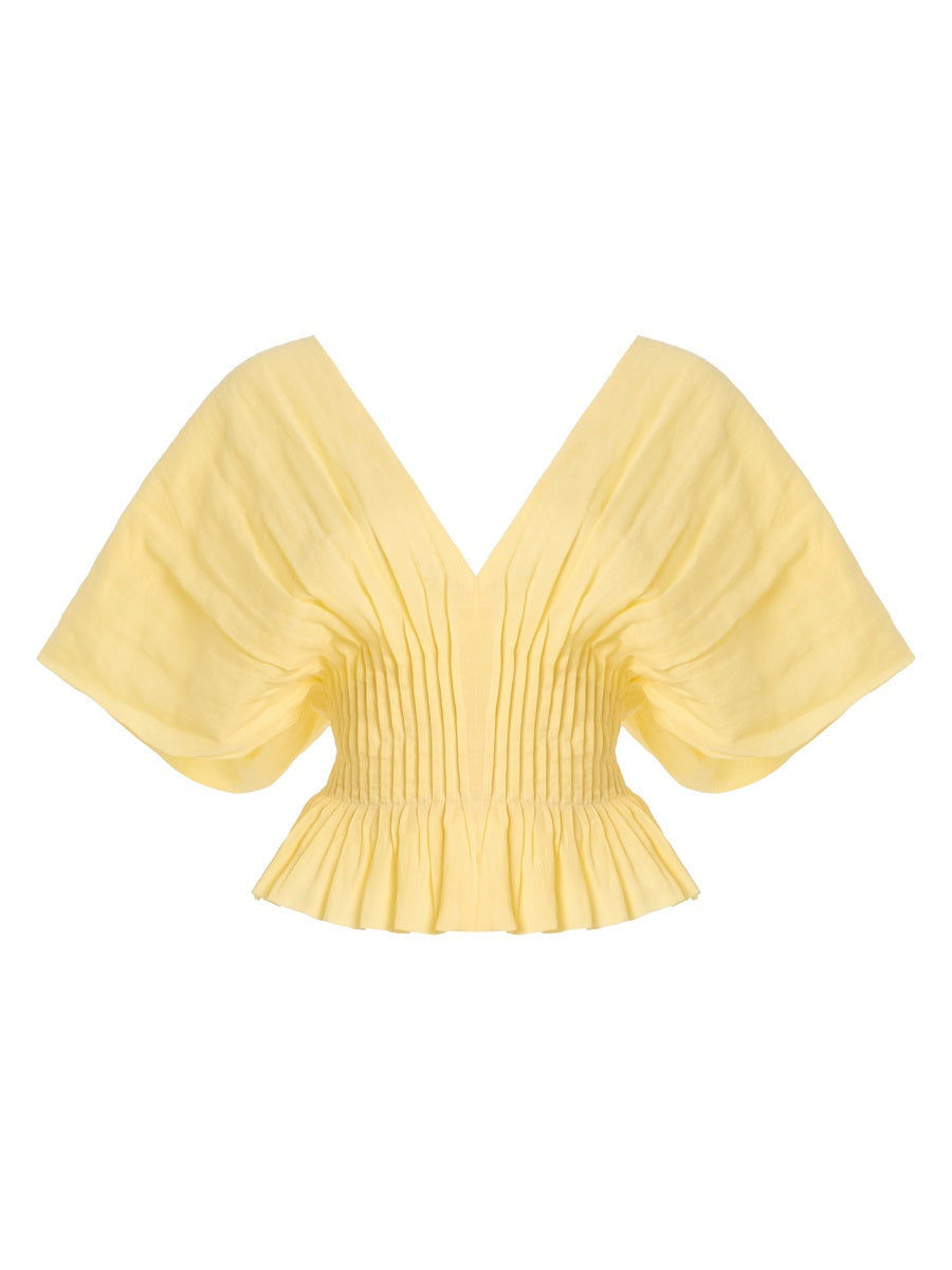 Pleated Voile Top