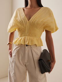 Pleated Voile Top