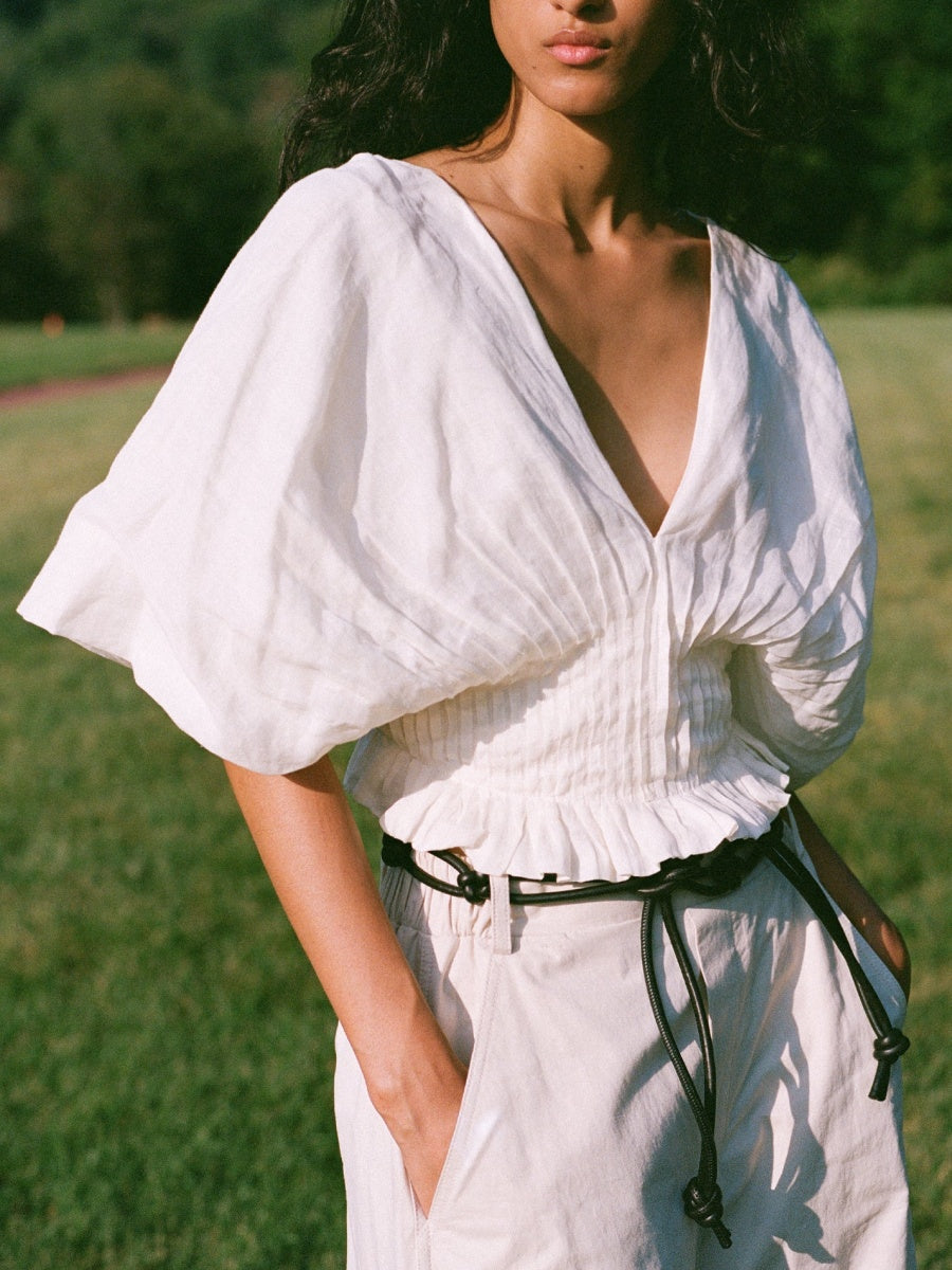 Pleated Voile Top