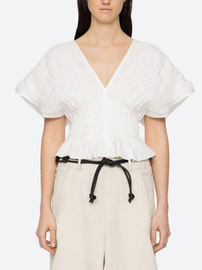 Pleated Voile Top