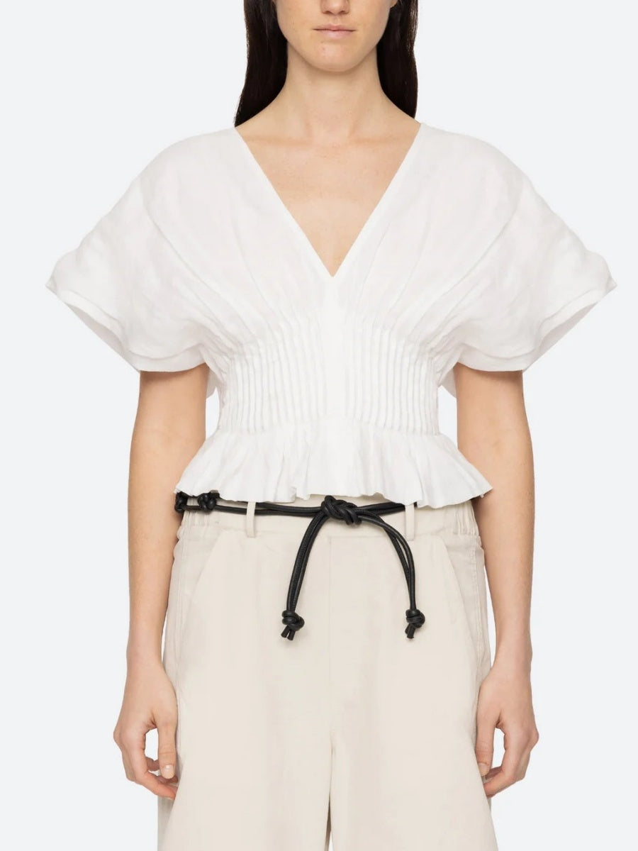 Pleated Voile Top