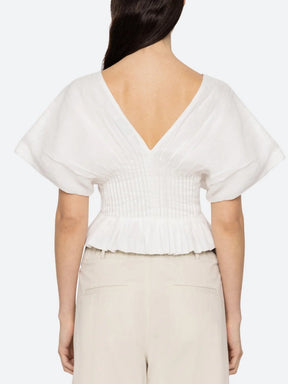 Pleated Voile Top