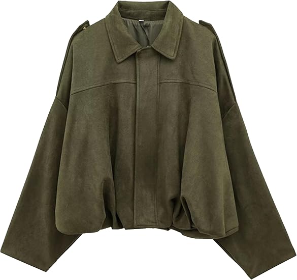 Oversized Faux Suede Bomber Jackets