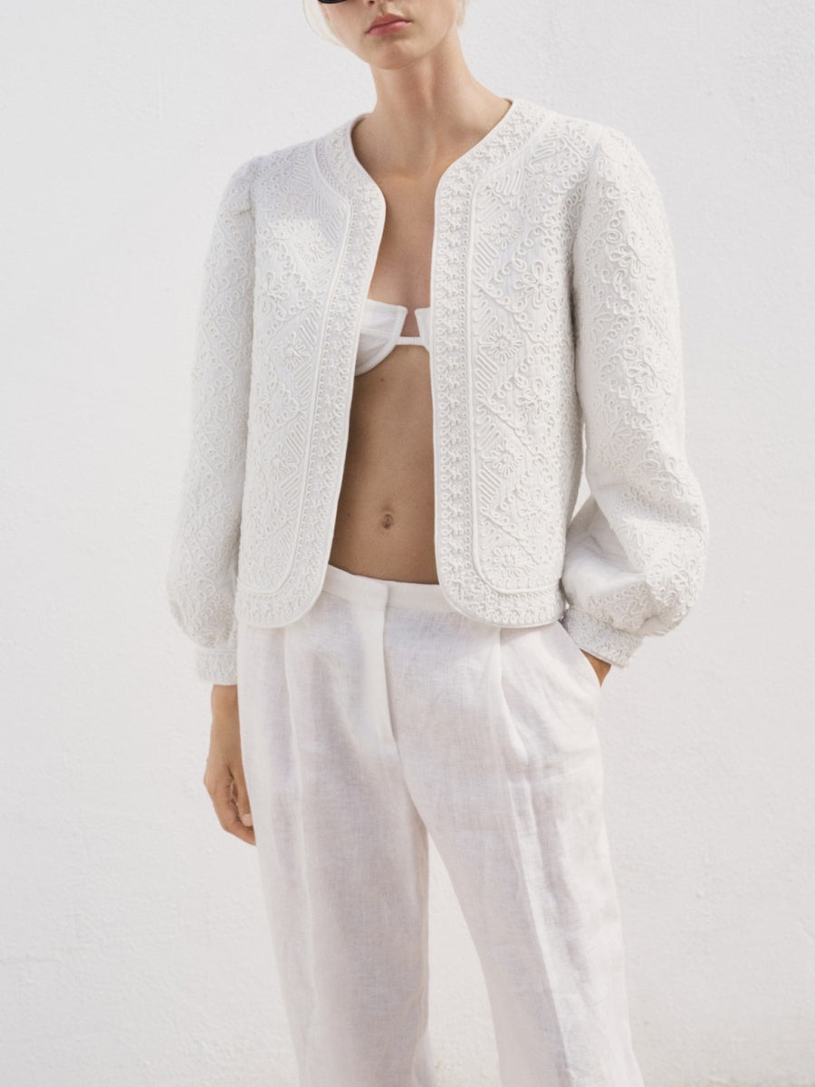 Embroidered cotton jacket